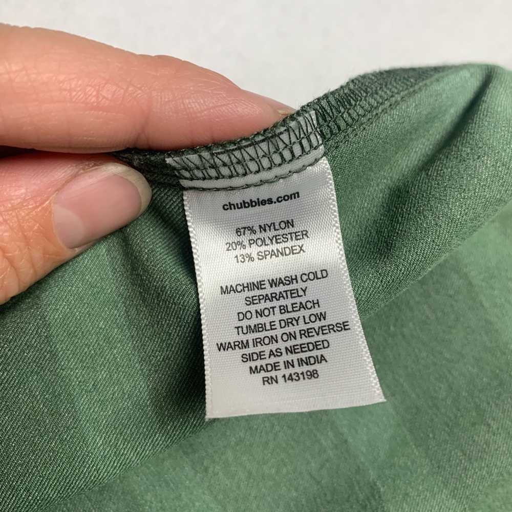 Chubbies Swim Trunks Active Shorts 7" inseam green stripe no liner size large - Picture 9 of 10